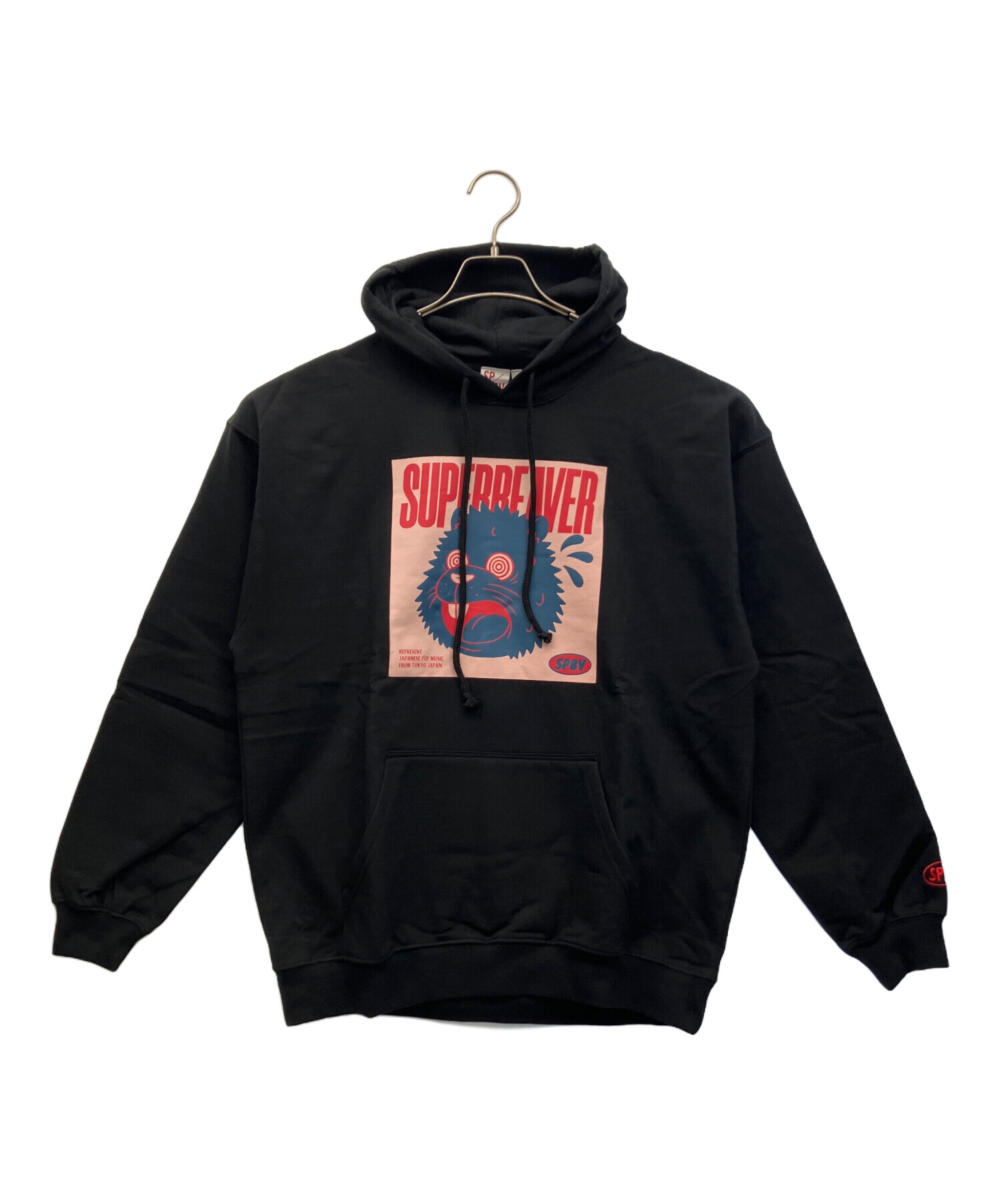 SUPER BEAVER パーカー ブラック Lサイズ 中古・古着通販】SUPER BEAVER (SUPER BEAVER) プルオーバーパーカー