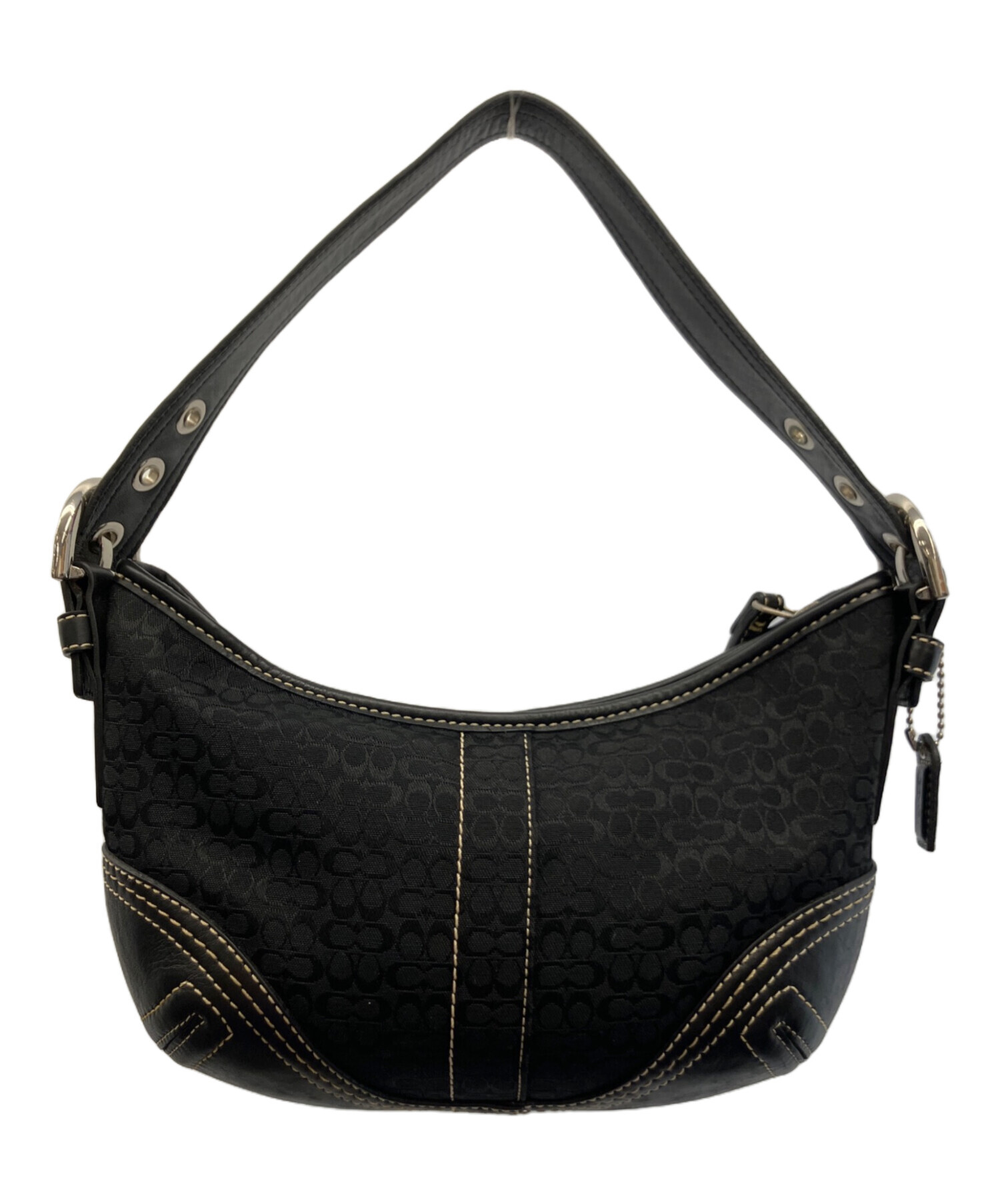 【中古】COACH ハンドバッグ ブラック 中古・古着通販】COACH (コーチ) ハンドバッグ ブラック｜ブランド