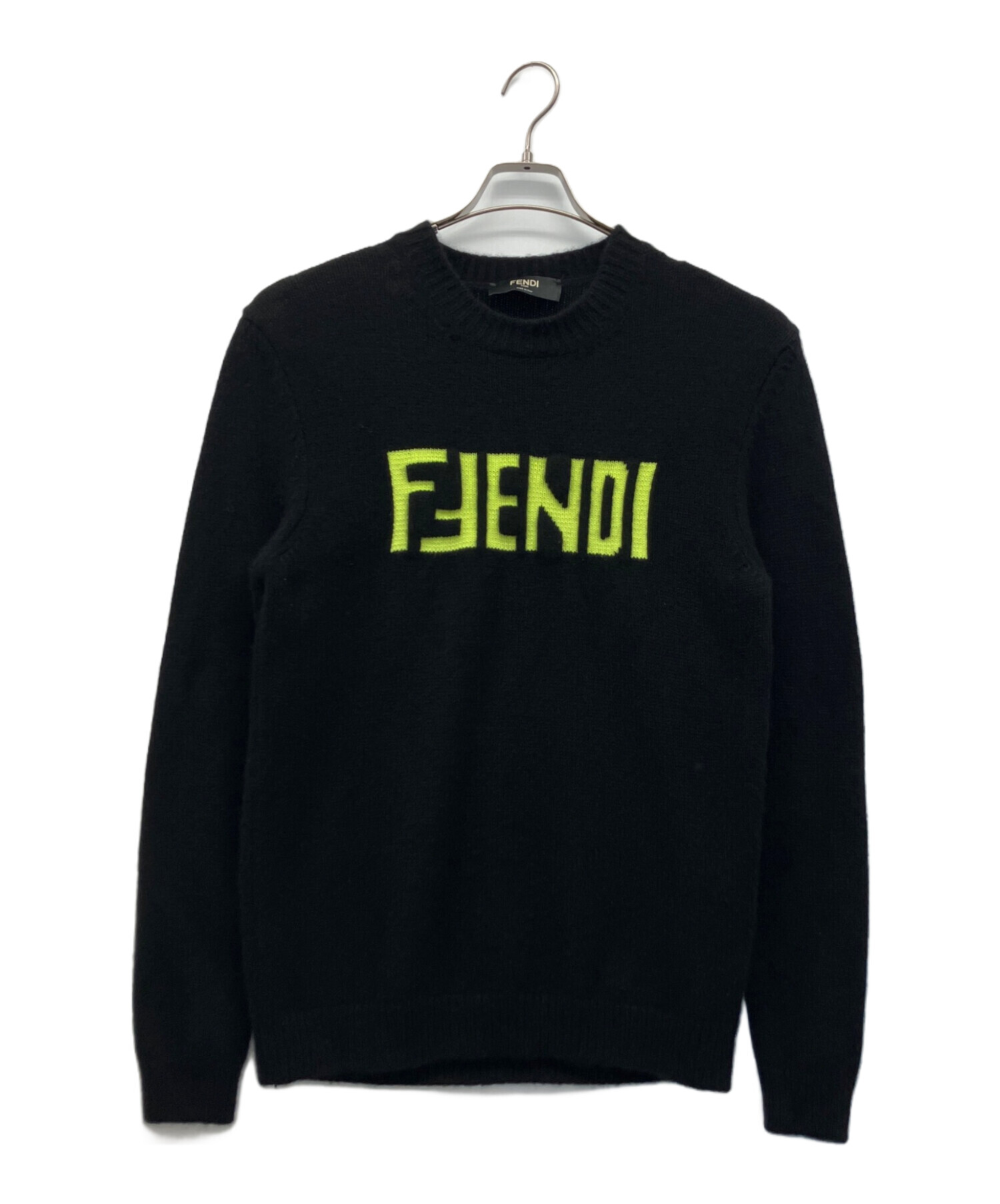 中古・古着通販】FENDI (フェンディ) ロゴカシミヤニット ブラック