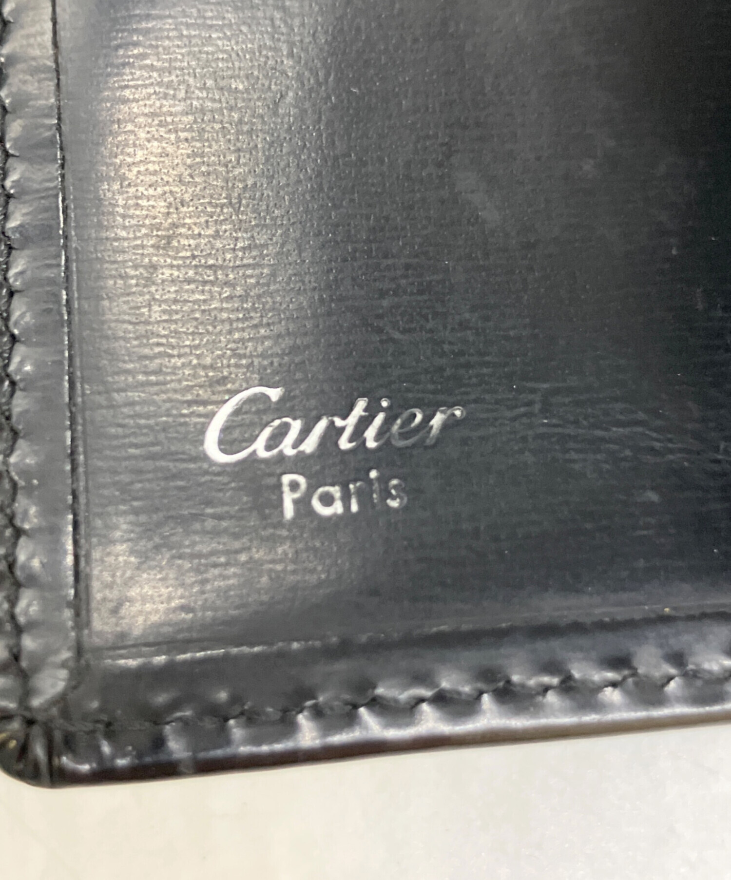 中古・古着通販】Cartier (カルティエ) 2つ折り財布 ブラック