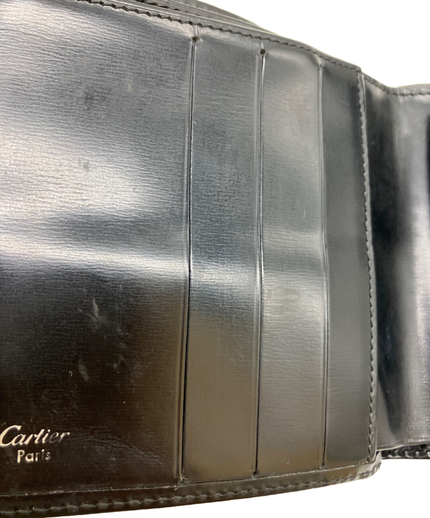 中古・古着通販】Cartier (カルティエ) 2つ折り財布 ブラック