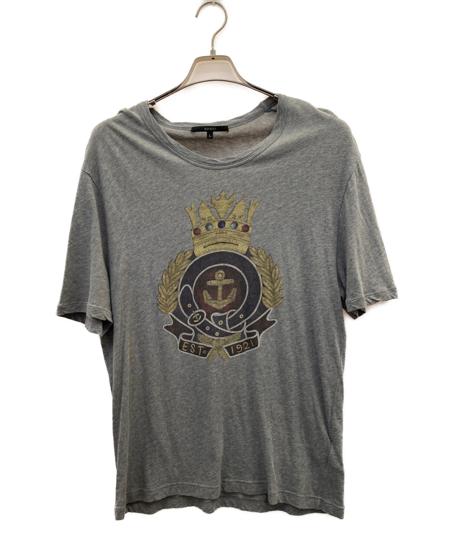 中古・古着通販】GUCCI (グッチ) 半袖カットソー グレー サイズ:L  