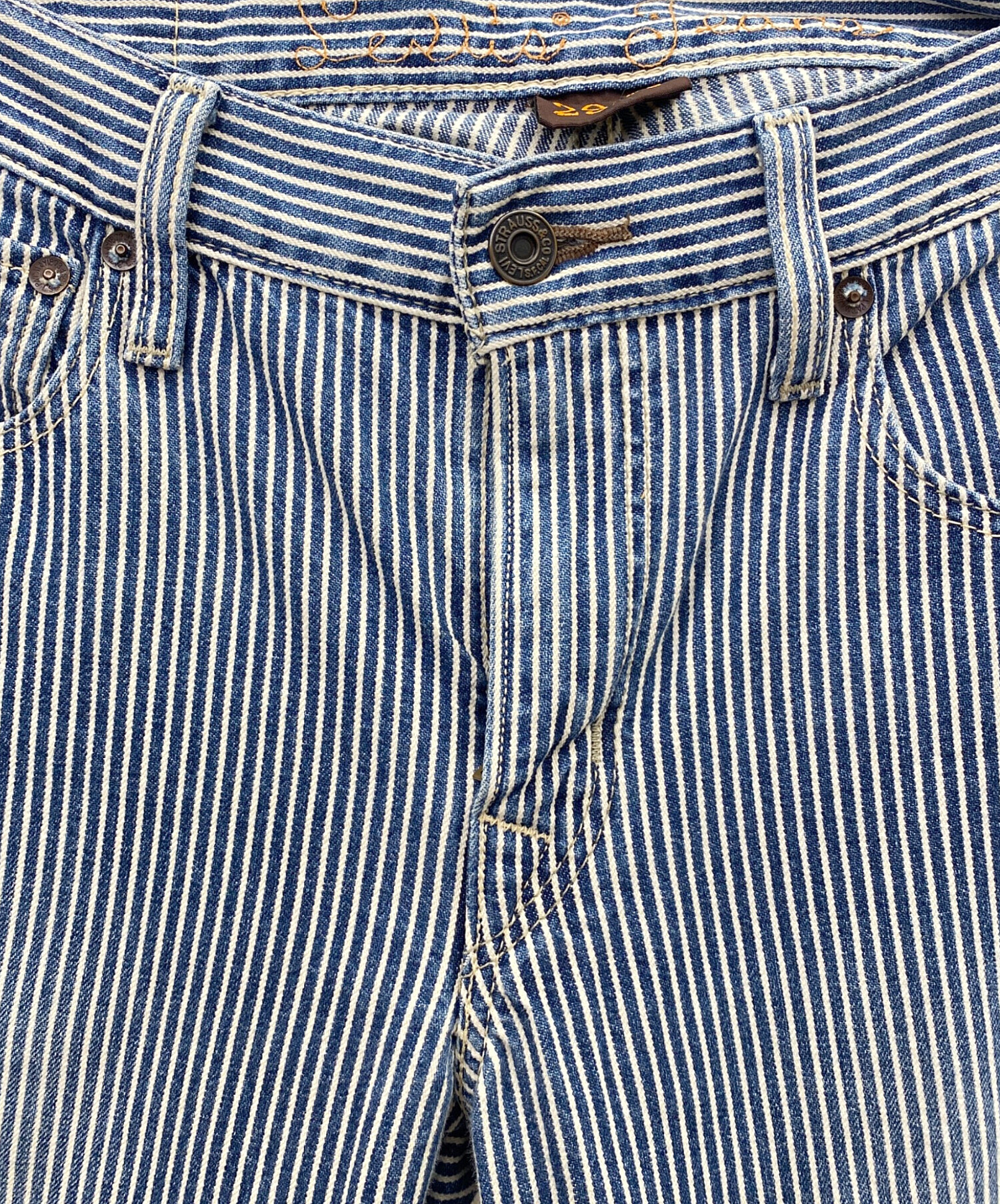 中古・古着通販】LEVI'S (リーバイス) ヒッコリーデニムパンツ ブルー