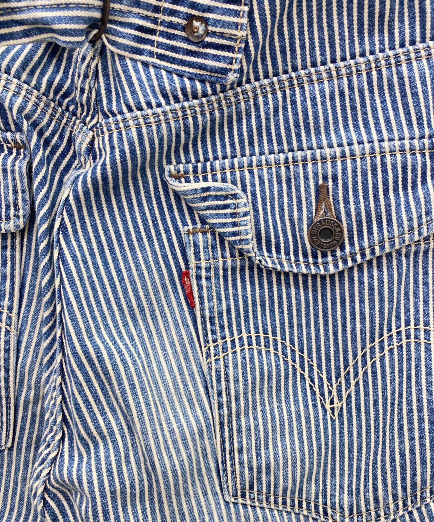 中古・古着通販】LEVI'S (リーバイス) ヒッコリーデニムパンツ ブルー