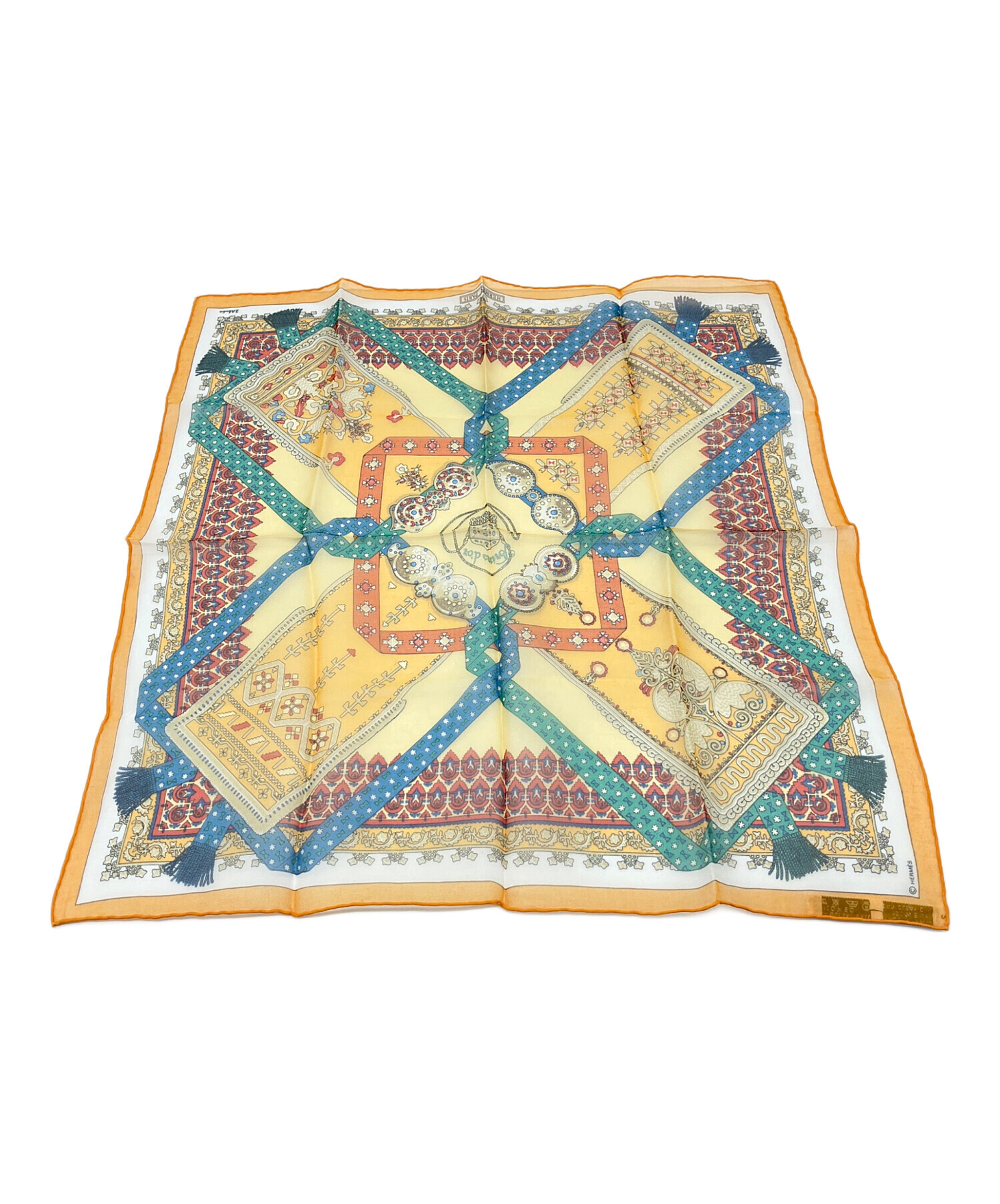 中古・古着通販】HERMES (エルメス) シルクスカーフ プチカレ オレンジ