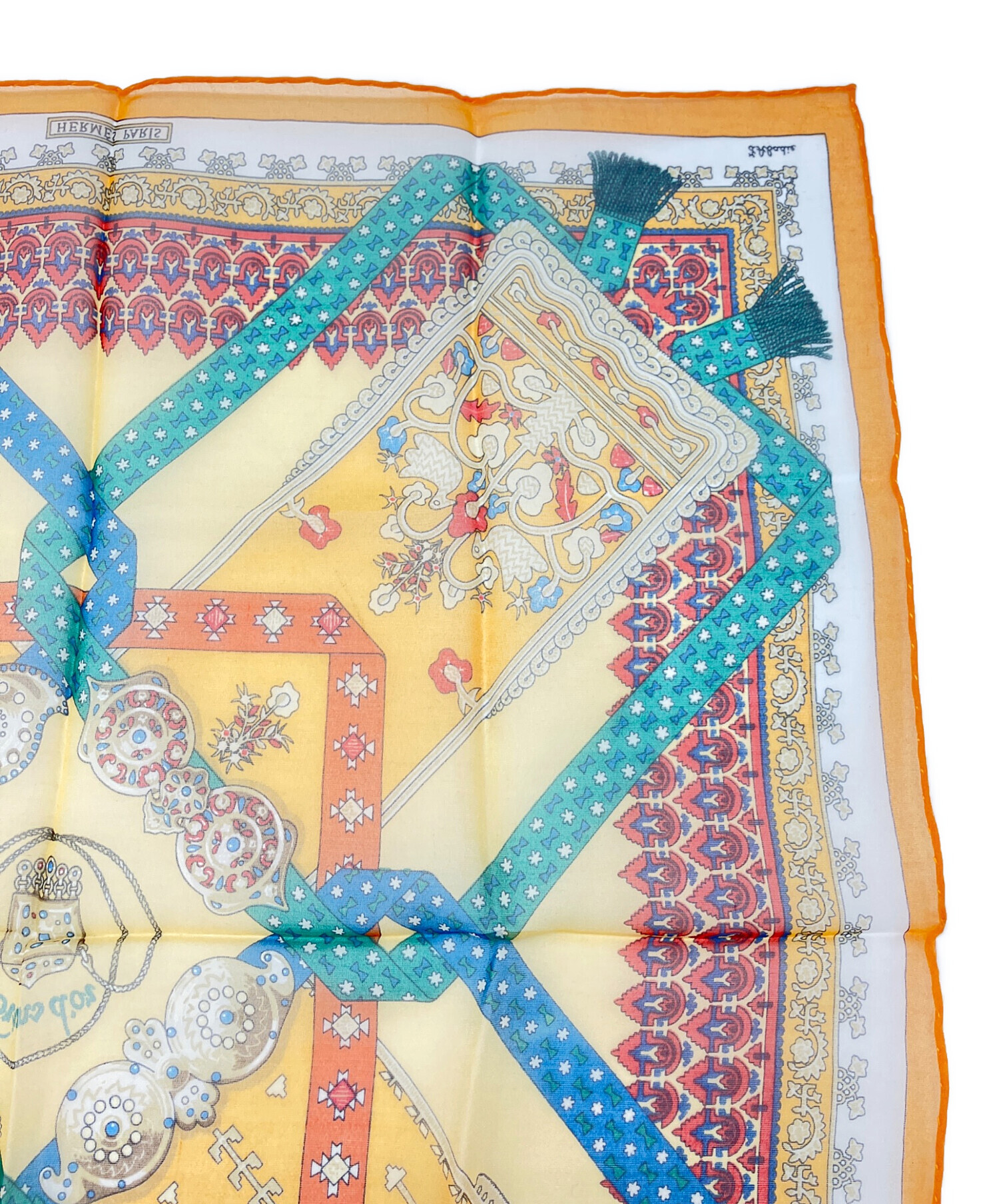 中古・古着通販】HERMES (エルメス) シルクスカーフ プチカレ オレンジ