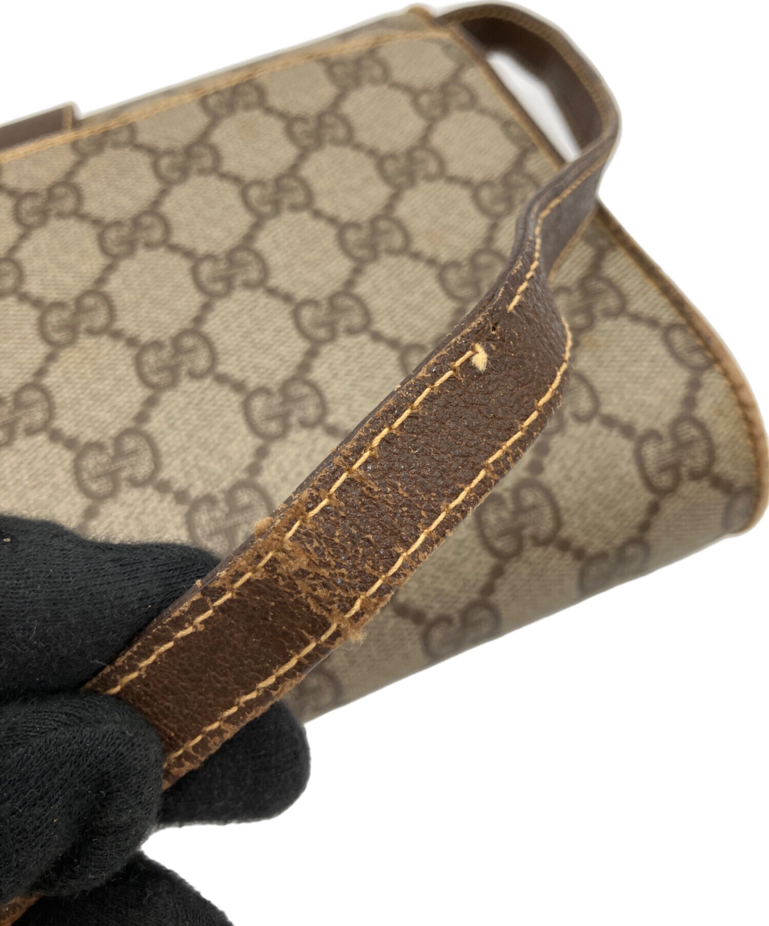 GUCCI グッチ ショルダーバッグ - マスタード系(総柄) 【古着】【中古】 中古・古着通販】GUCCI (グッチ) ショルダーバッグ ベージュ×ブラウン