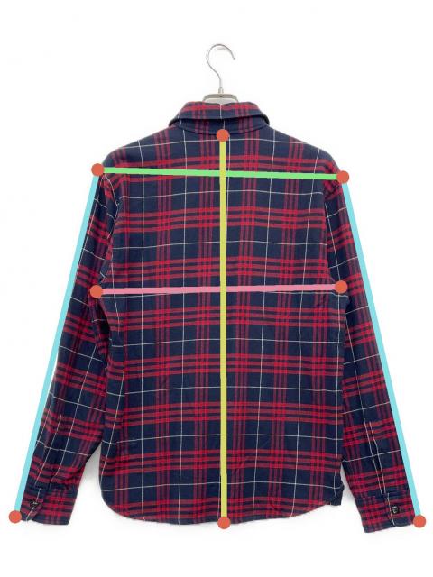 DENHAM デンハム　ネルシャツ 中古・古着通販】Denham (デンハム) ネルシャツ レッド×ネイビー