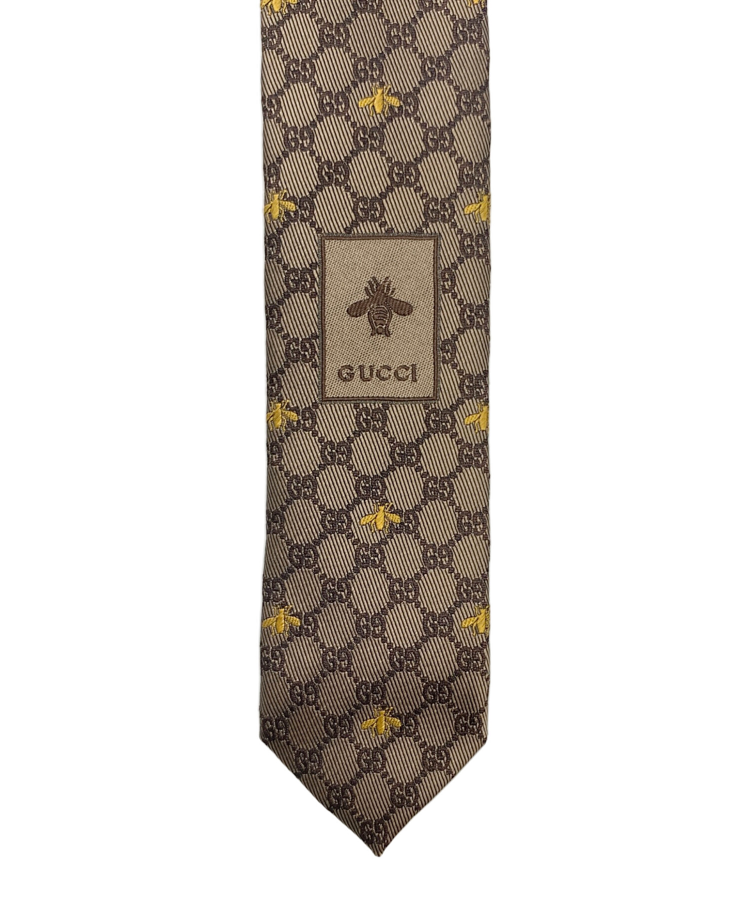 中古・古着通販】GUCCI (グッチ) シルクネクタイ ブラウン サイズ:不明