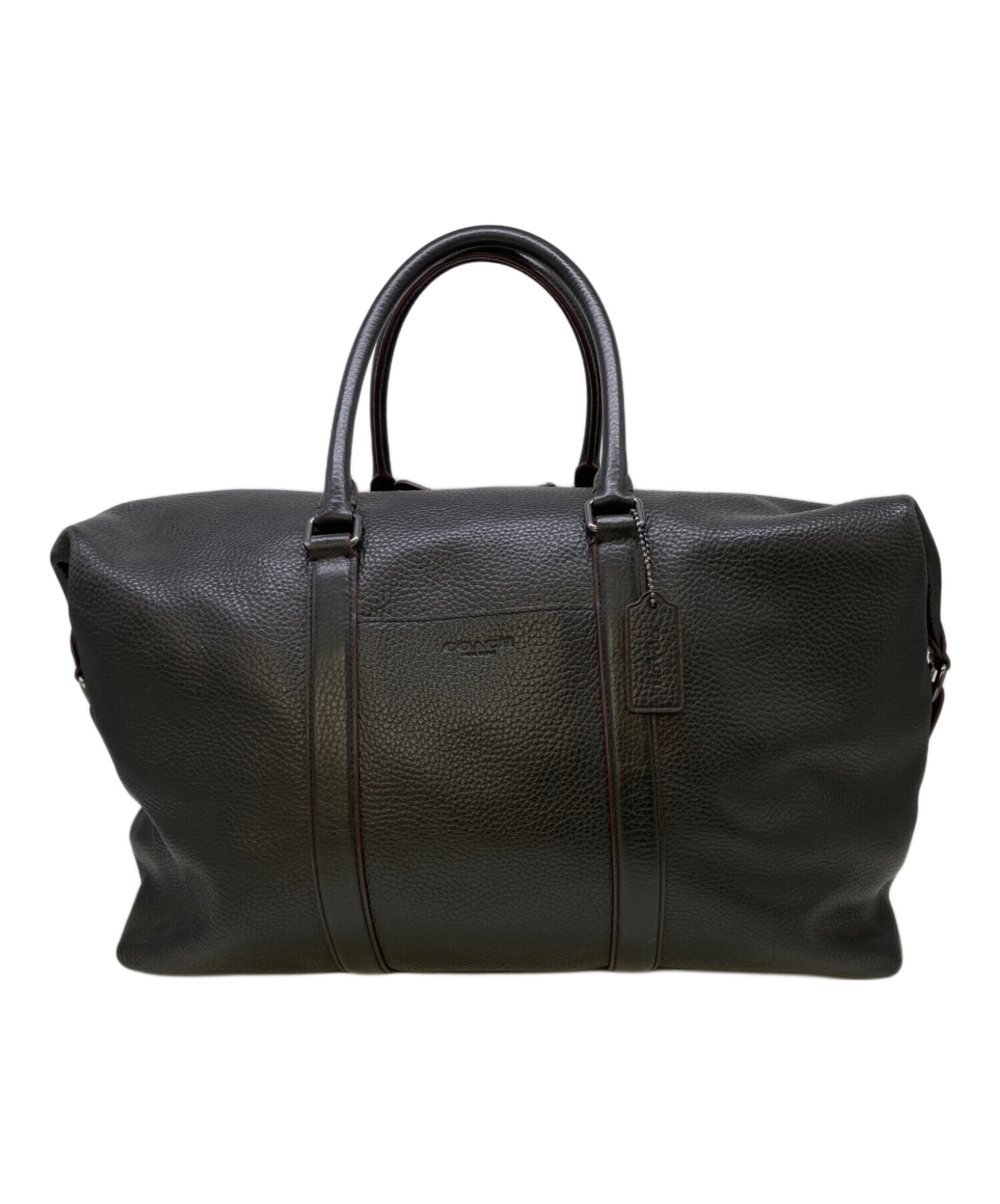 中古・古着通販】COACH (コーチ) レザーボストンバッグ ブラック