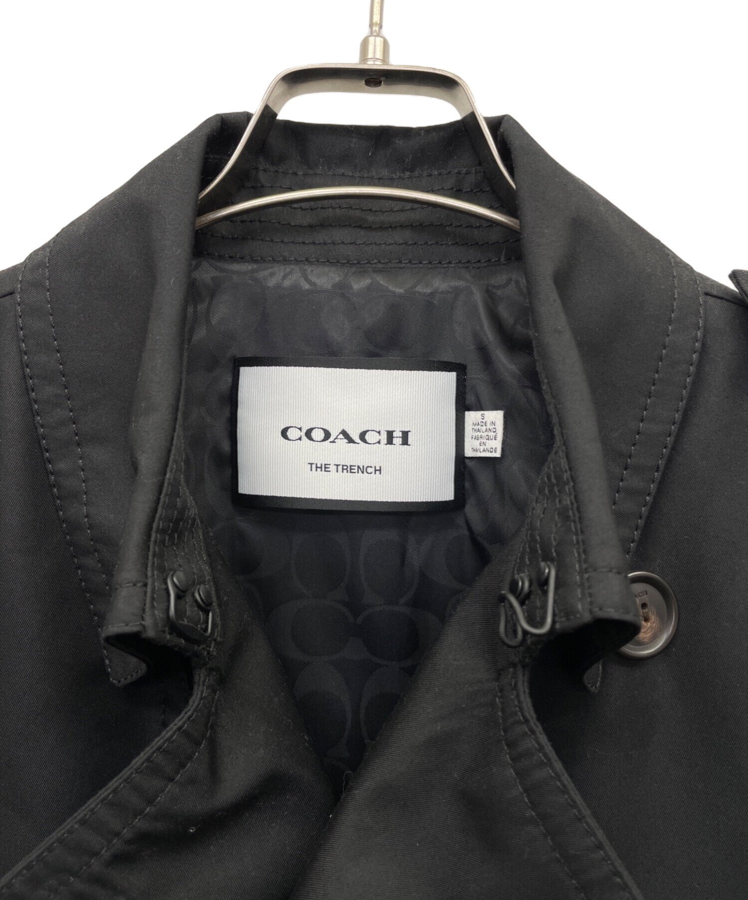 中古・古着通販】COACH (コーチ) トレンチコート ブラック サイズ:S