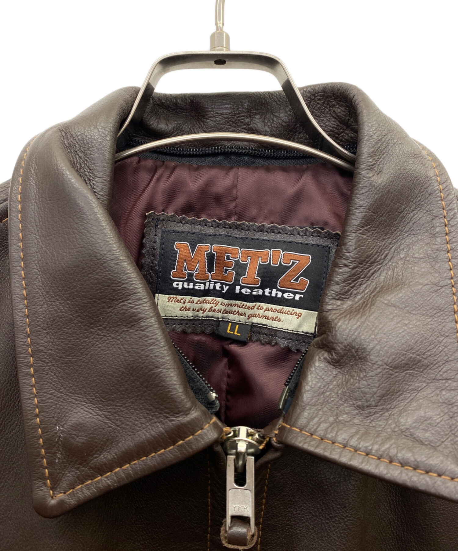 中古・古着通販】MET'Z (メッツ) レザージャケット ブラウン サイズ:LL