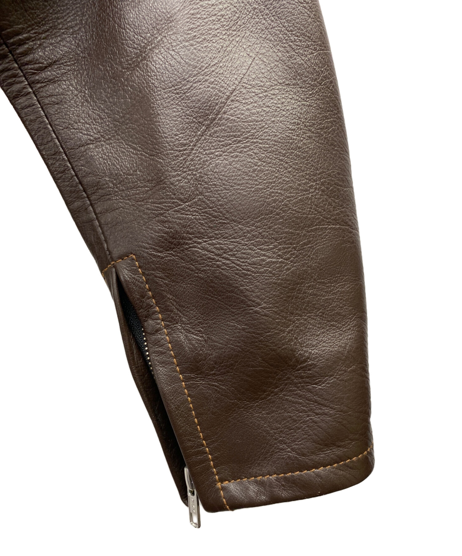 MET'Z ライダースジャケット メッツ レザー ジャケット バイク 革ジャン 中古・古着通販】MET'Z (メッツ) レザージャケット ブラウン サイズ:LL