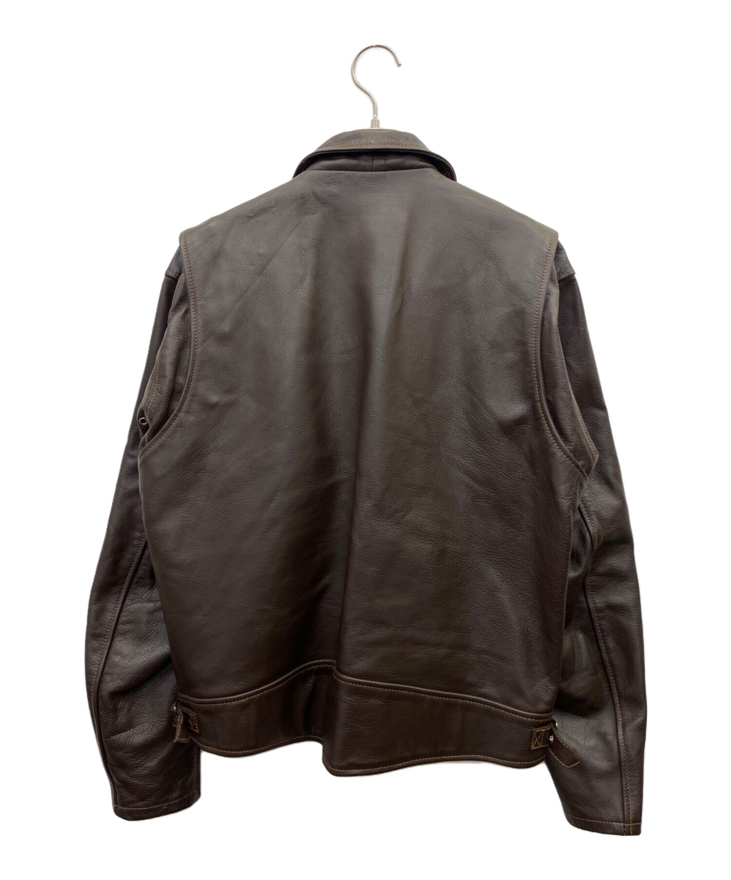 中古・古着通販】MET'Z (メッツ) レザージャケット ブラウン サイズ:LL