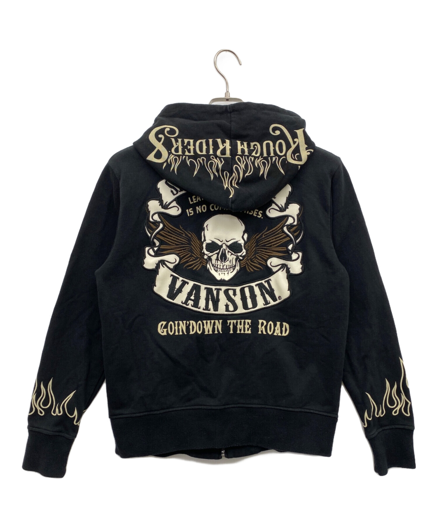 中古・古着通販】VANSON (バンソン) ジップパーカー ブラック サイズ:M 