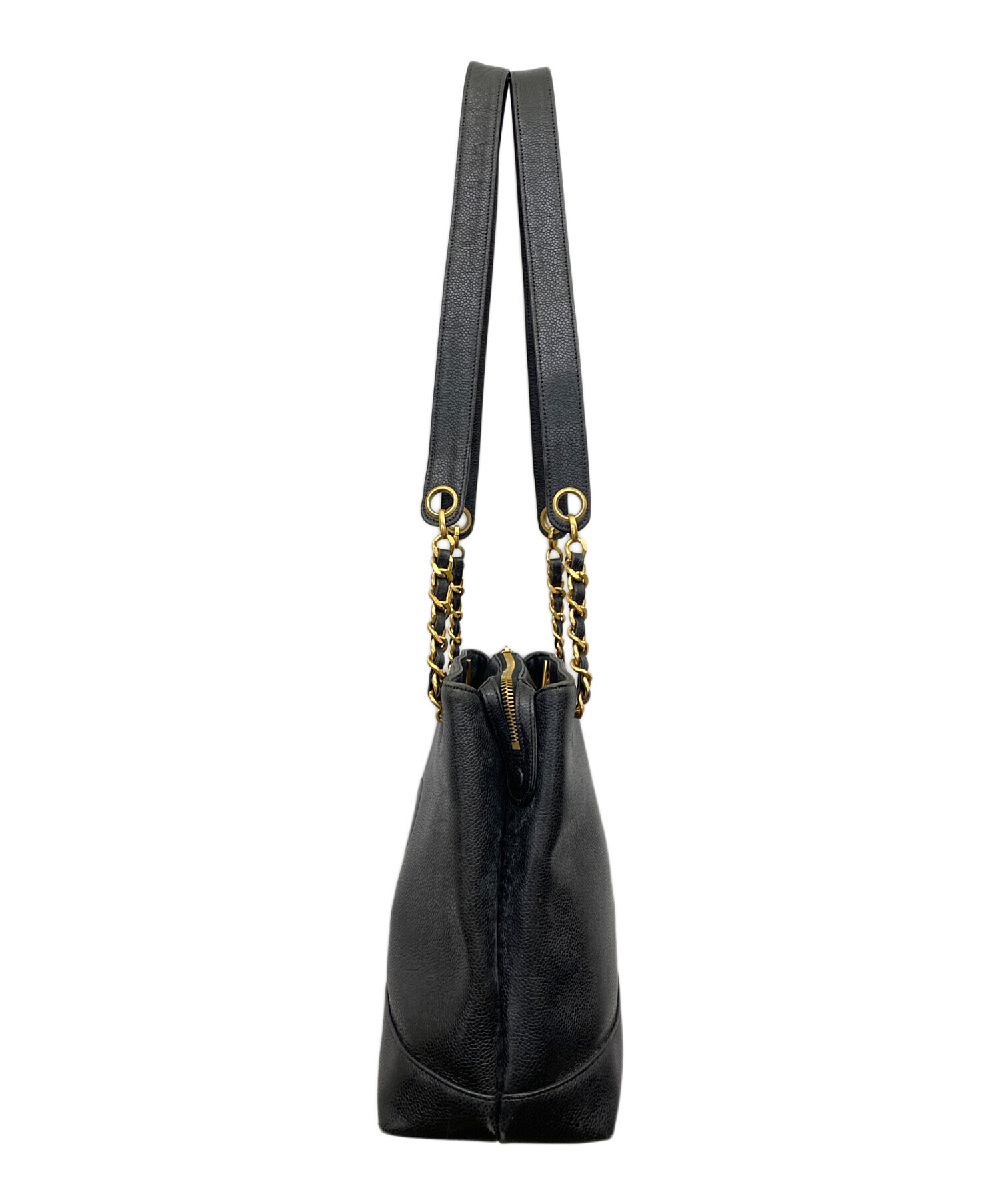 中古・古着通販】CHANEL (シャネル) レザーショルダーバッグ ブラック 