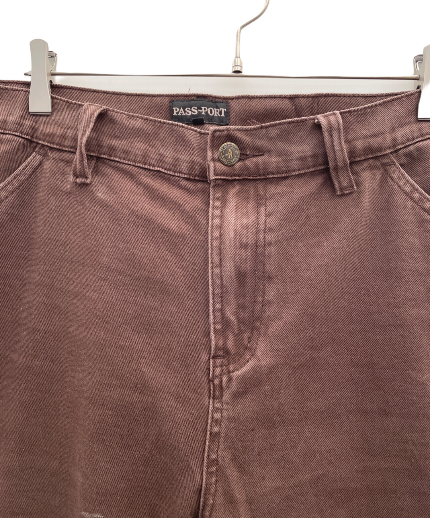 中古・古着通販】PASSPORT (パスポート) デニムパンツ ブラウン サイズ