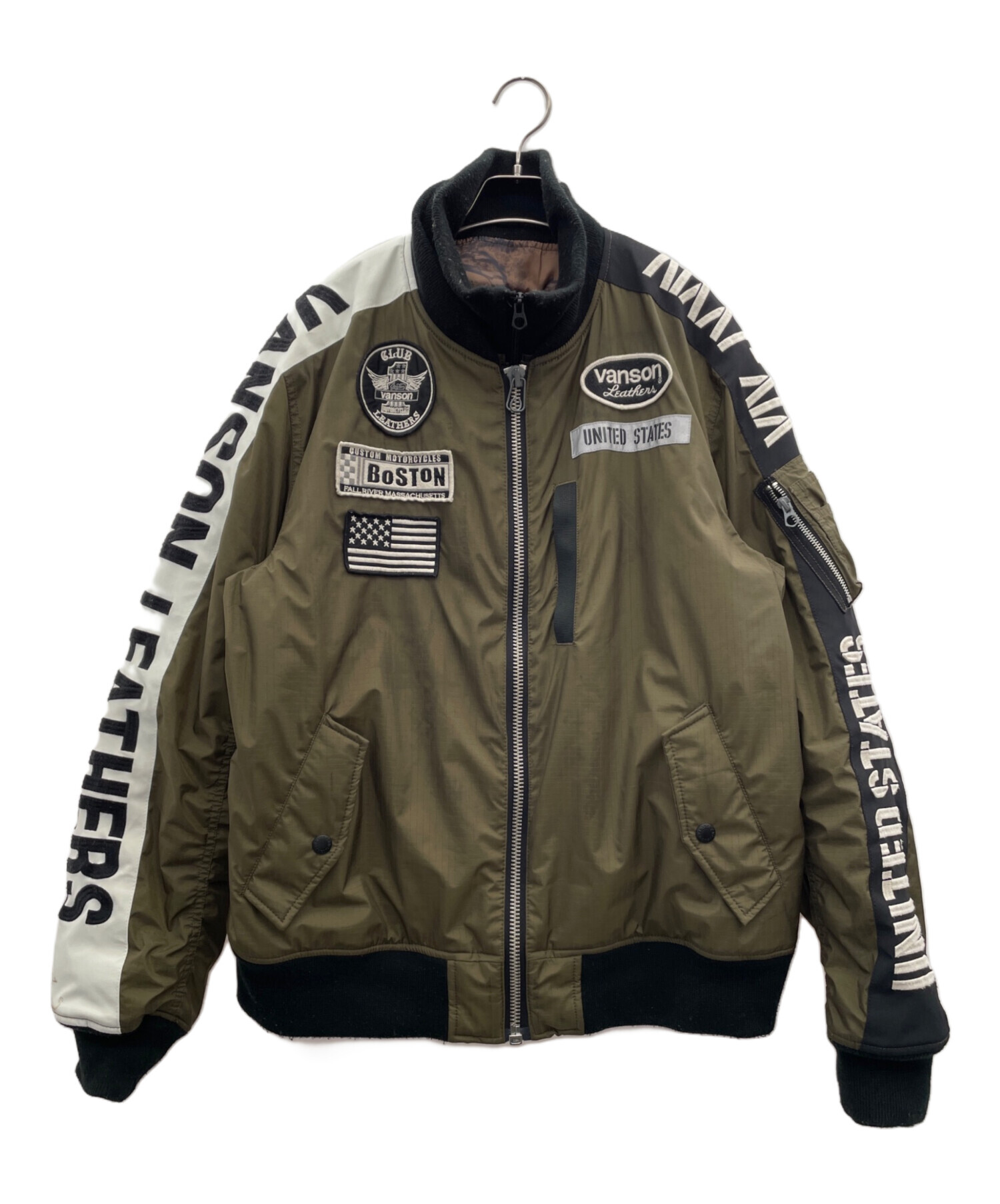 中古・古着通販】VANSON (バンソン) MA-1ジャケット オリーブ サイズ 
