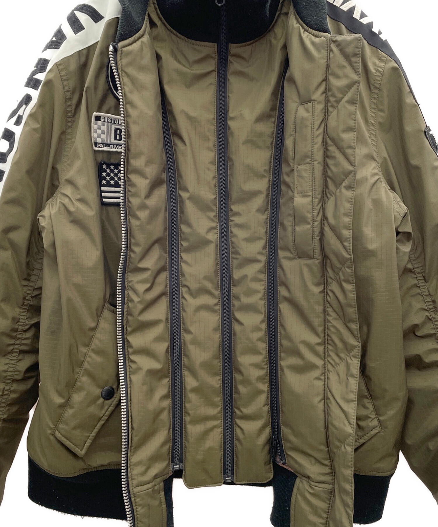 中古・古着通販】VANSON (バンソン) MA-1ジャケット オリーブ サイズ 