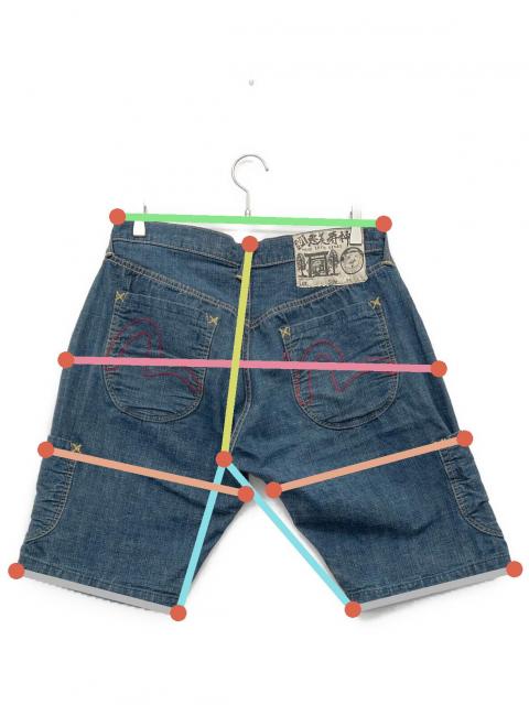 中古・古着通販】EVISU (エヴィス) デニムハーフパンツ インディゴ