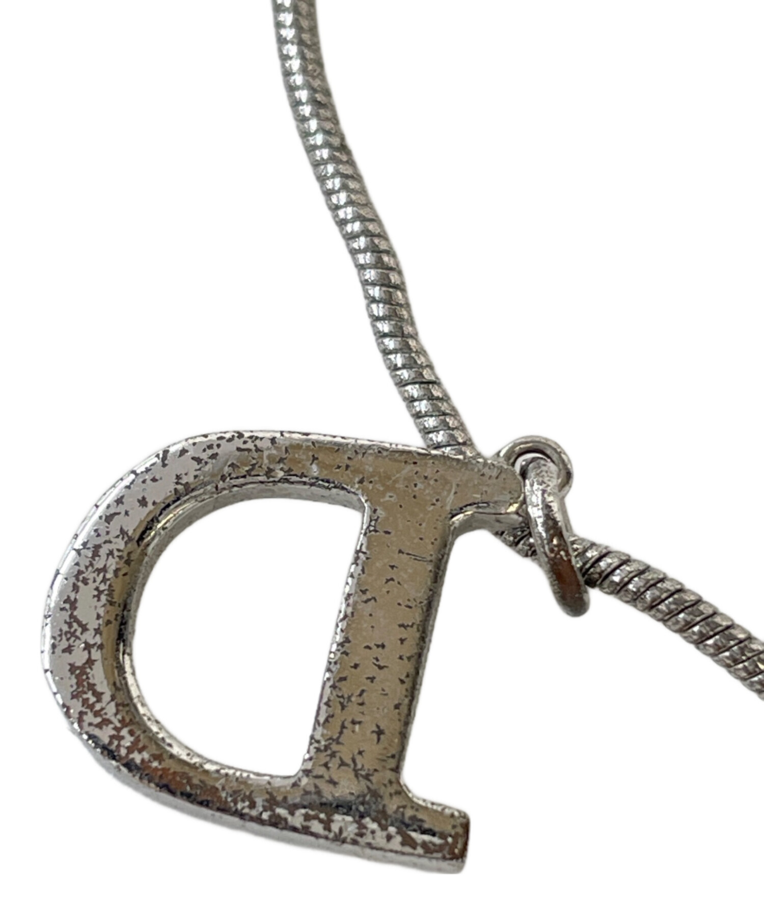 中古・古着通販】Dior (ディオール) Dプレートネックレス シルバー 