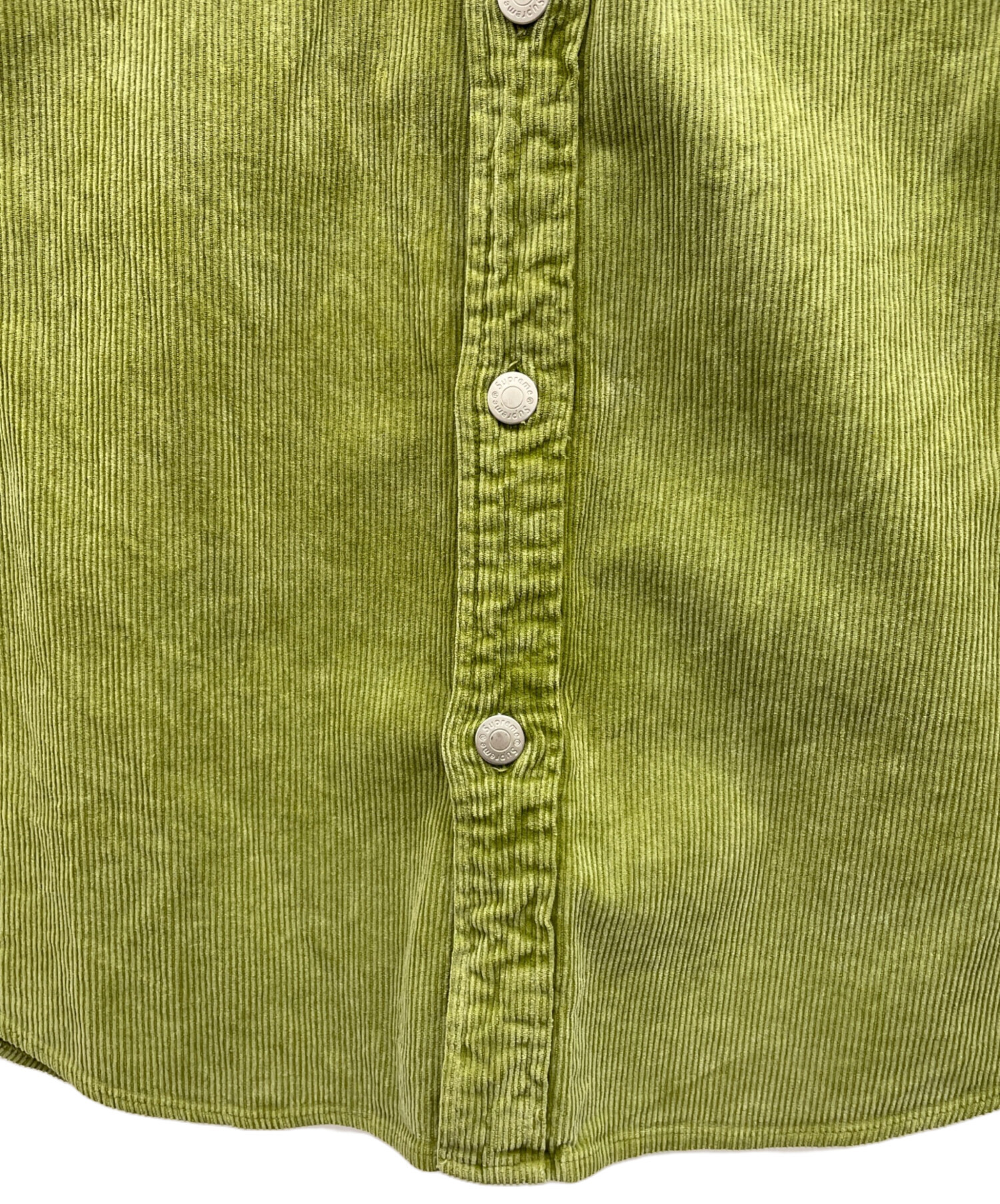 美品 Supreme クラシックロゴコーデュロイシャツ グリーン Lサイズ 中古・古着通販】SUPREME (シュプリーム) コーデュロイシャツ