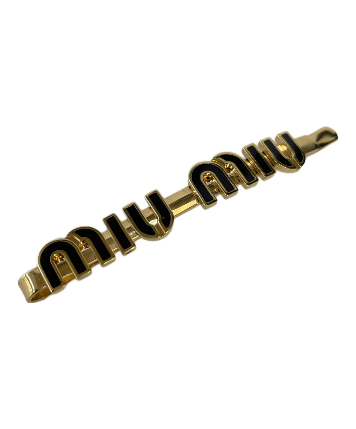 【新品未使用】miumiuエナメルメタル ヘアクリップ ブラック MIU MIU (ミュウミュウ) エナメルメタル ヘアクリップ MIU5IF1472F6T