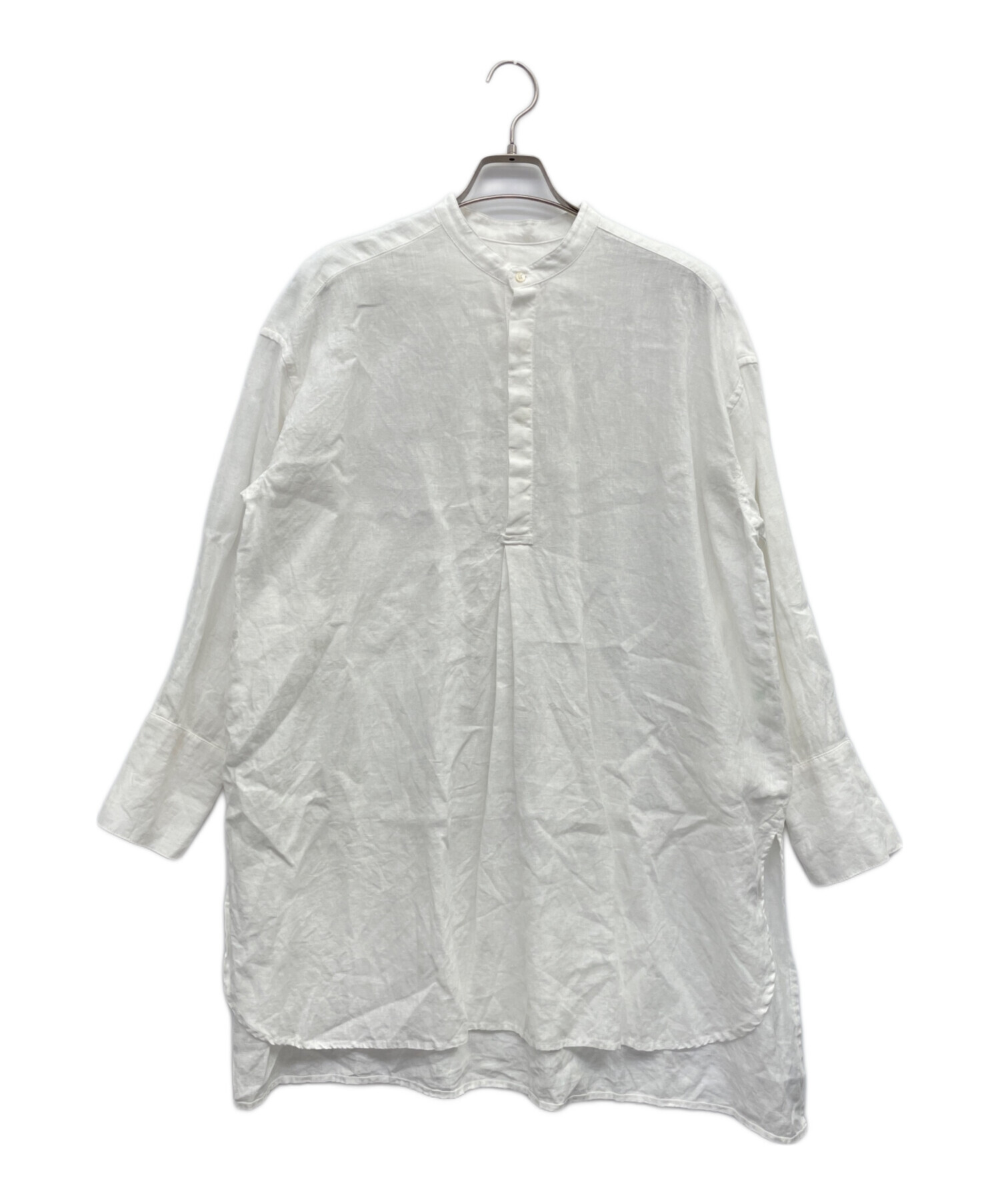 中古・古着通販】かぐれ (カグレ) リネンチュニックシャツ ホワイト