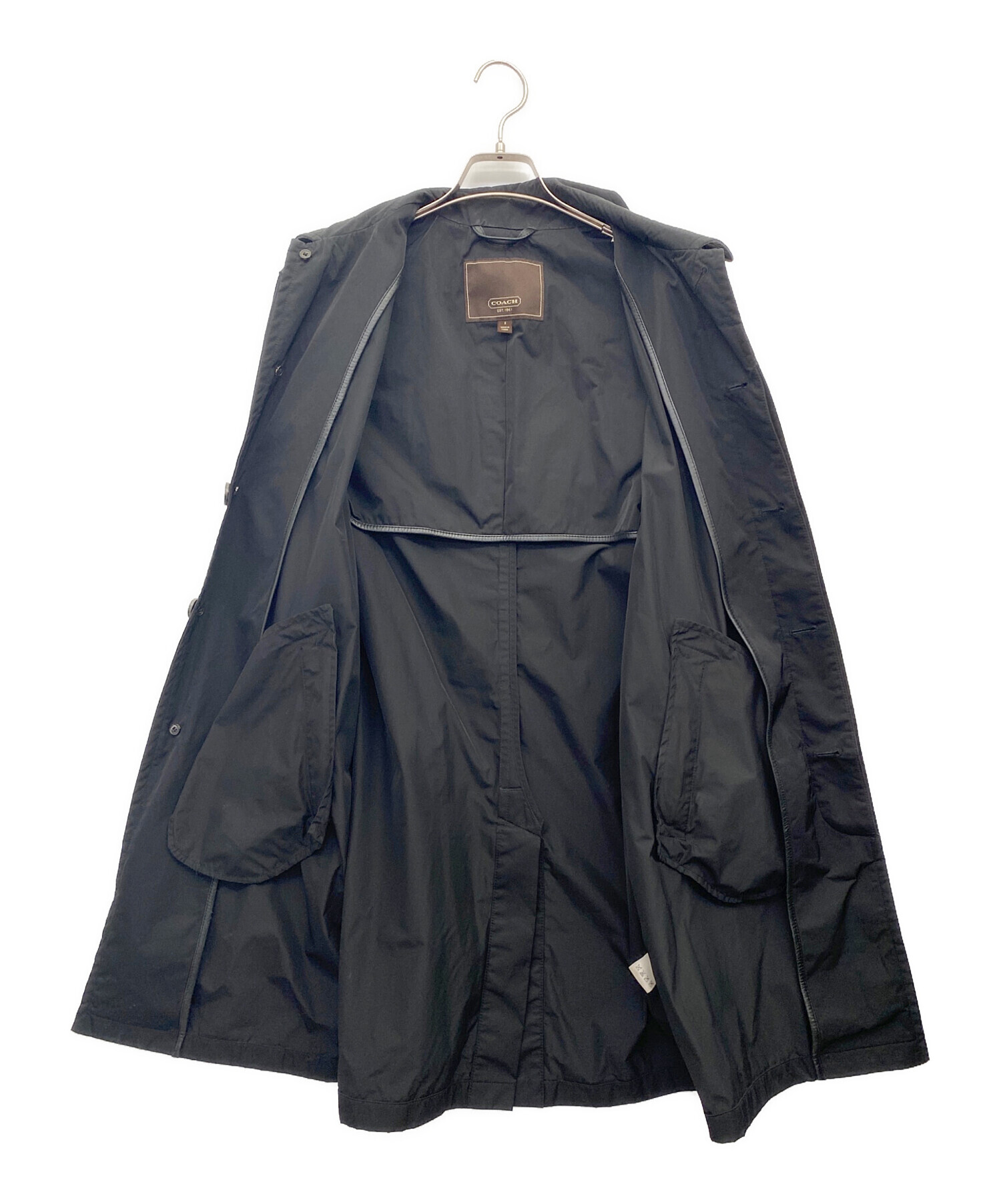 中古・古着通販】COACH (コーチ) ステンカラーコート ブラック サイズ