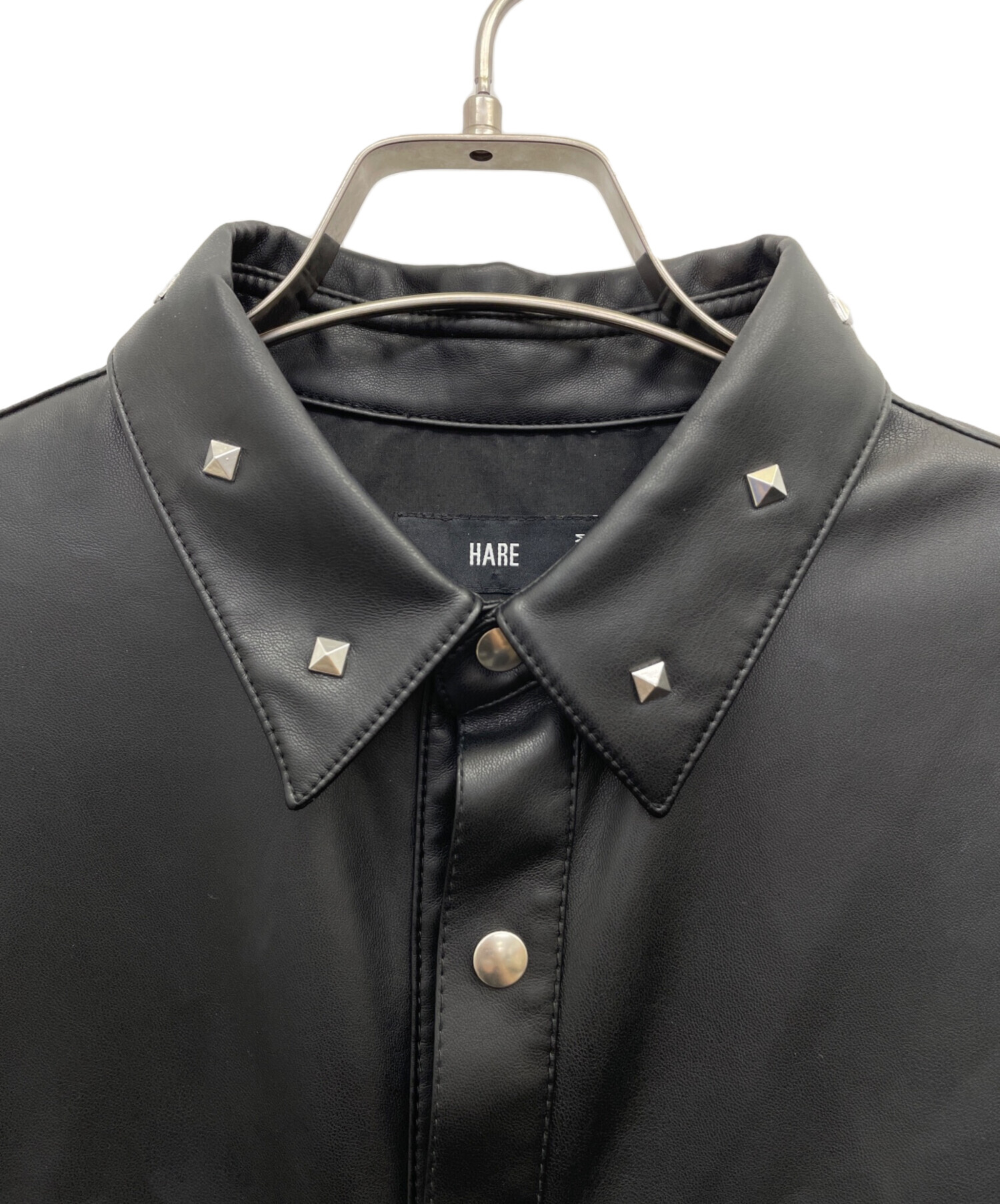 中古・古着通販】HARE (ハレ) フェイクレザージャケット ブラック