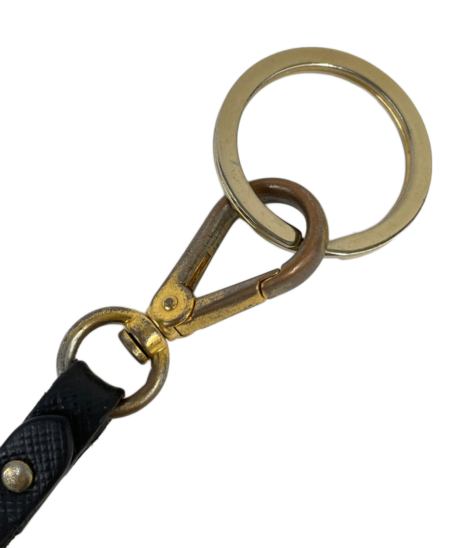 中古・古着通販】PRADA (プラダ) キーホルダー ゴールド×ブラック