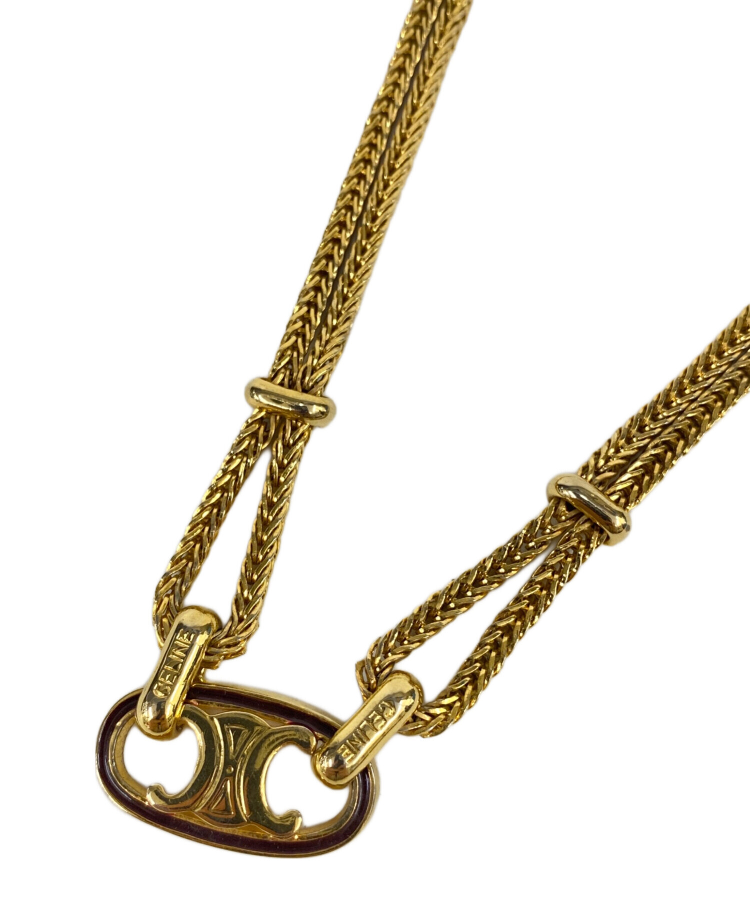 CELINE ヴィンテージ ネックレス チョーカー 中古・古着通販】CELINE (セリーヌ) チョーカー マカダム ゴールド