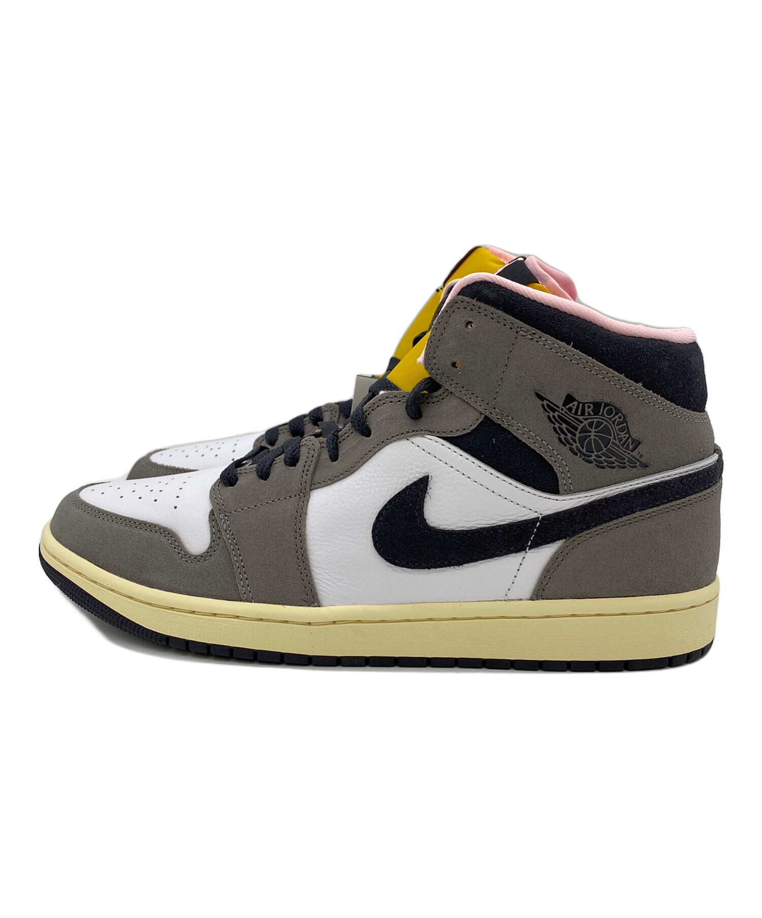 中古・古着通販】NIKE (ナイキ) AIR JORDAN 1 MID グレー×ピンク 