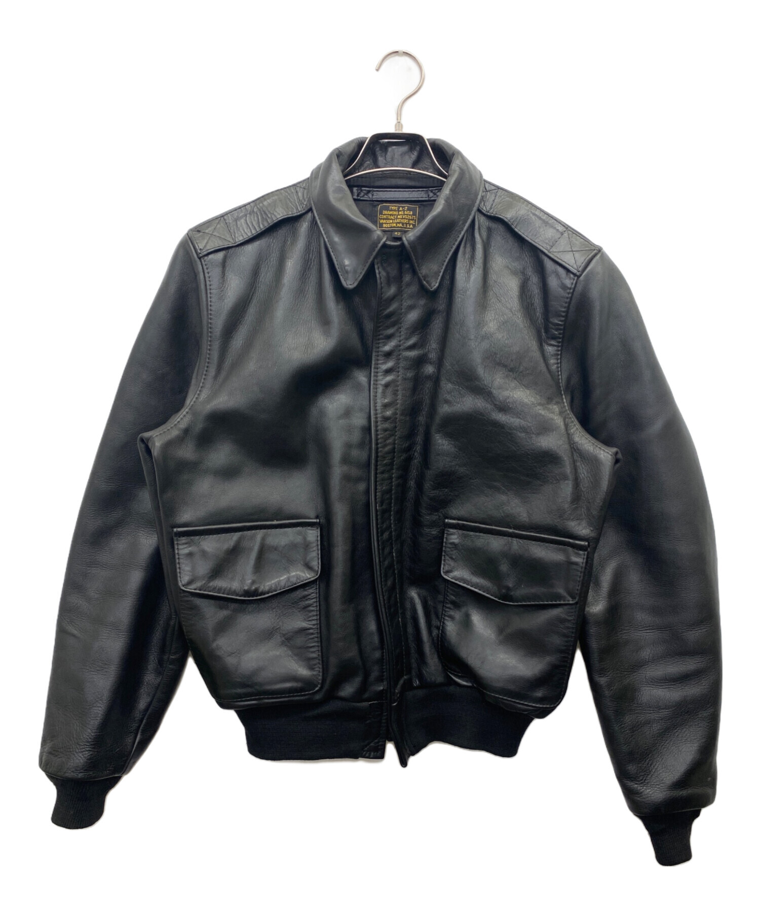 中古・古着通販】VANSON (バンソン) A-2フライトジャケット ブラック 