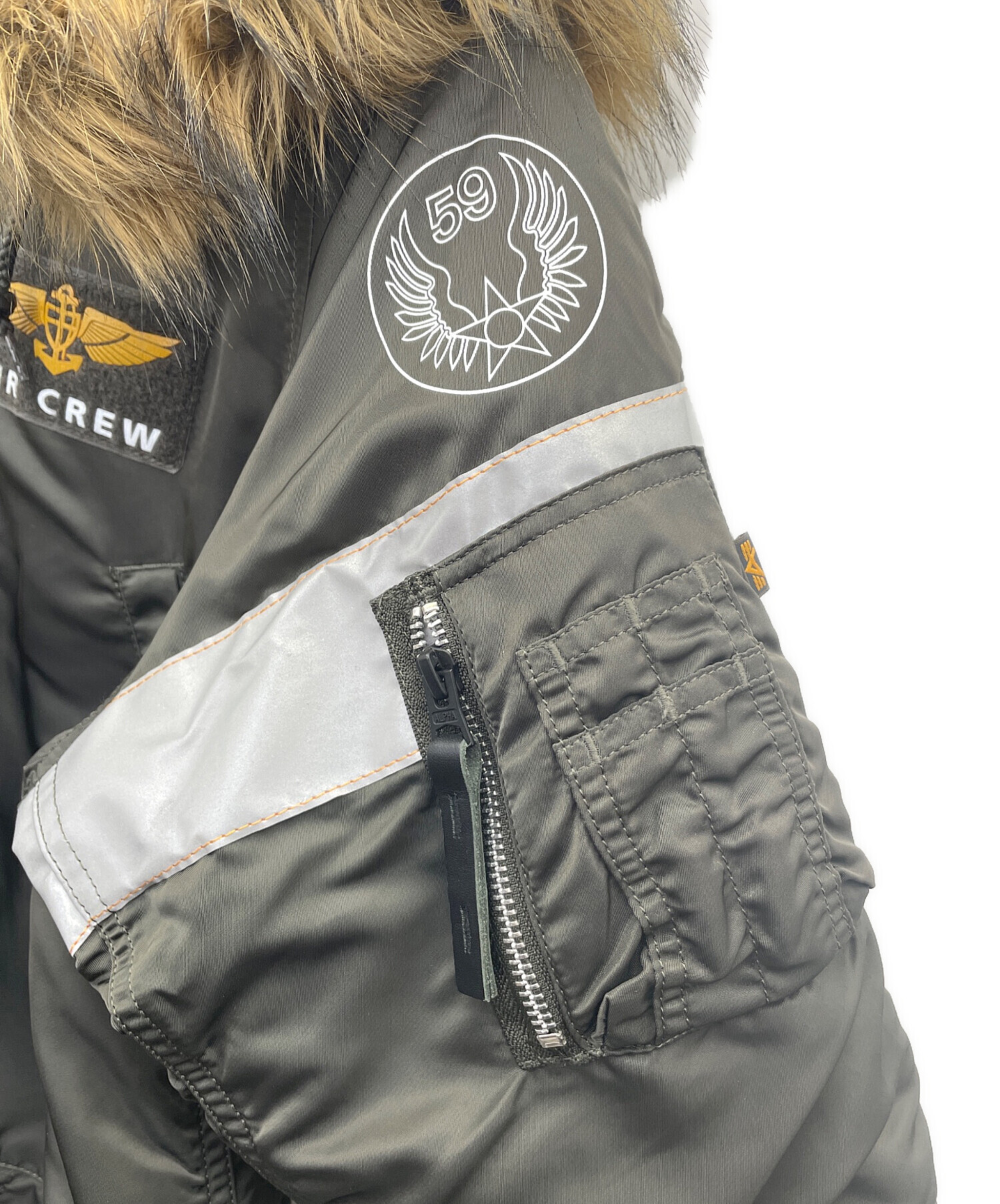 中古・古着通販】ALPHA (アルファ) フライトジャケット カーキ サイズ