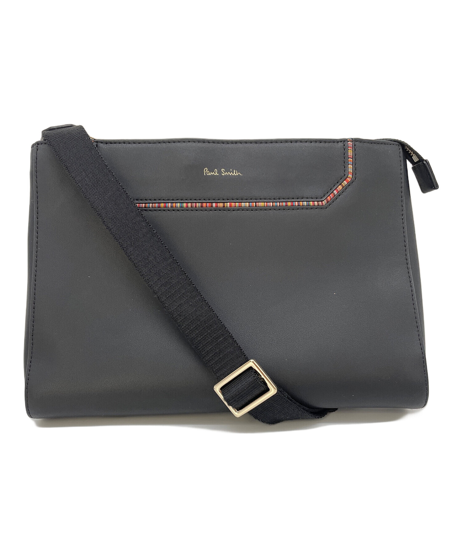 Paul Smith ブラック サコッシュ 中古・古着通販】PAUL SMITH (ポールスミス) ストライプインセット