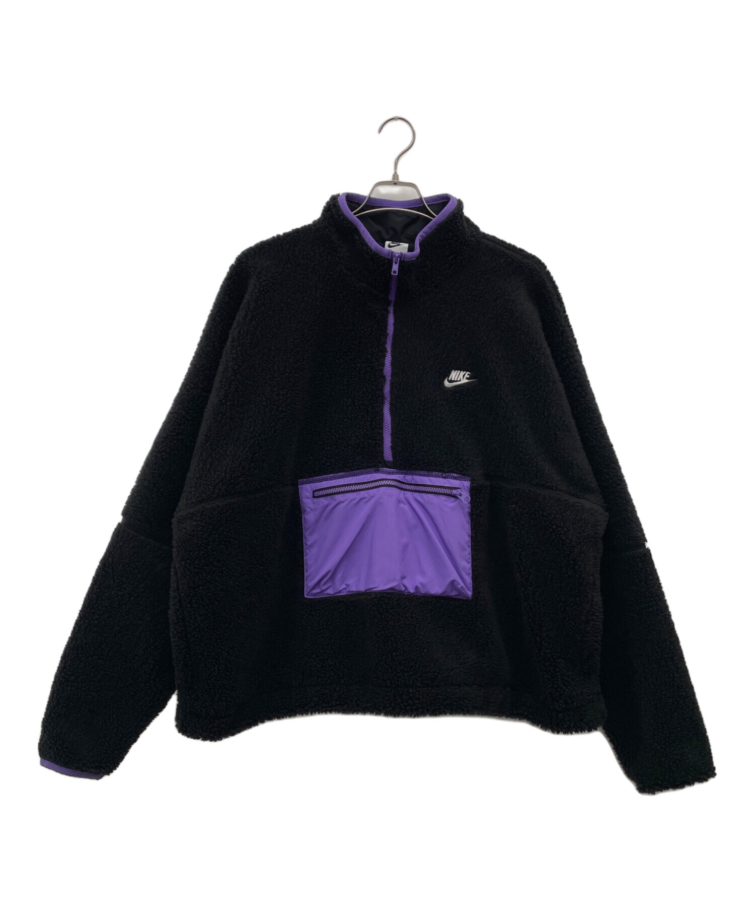 中古・古着通販】NIKE (ナイキ) フリースジャケット ブラック×パープル