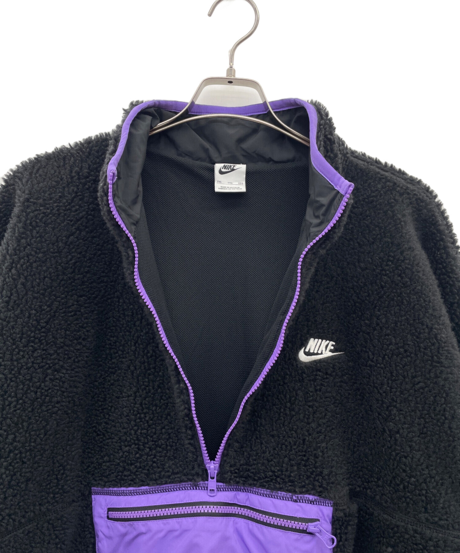 中古・古着通販】NIKE (ナイキ) フリースジャケット ブラック×パープル