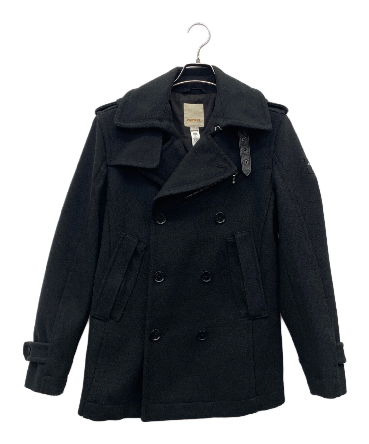 中古・古着通販】DIESEL (ディーゼル) Pコート ブラック サイズ:S 