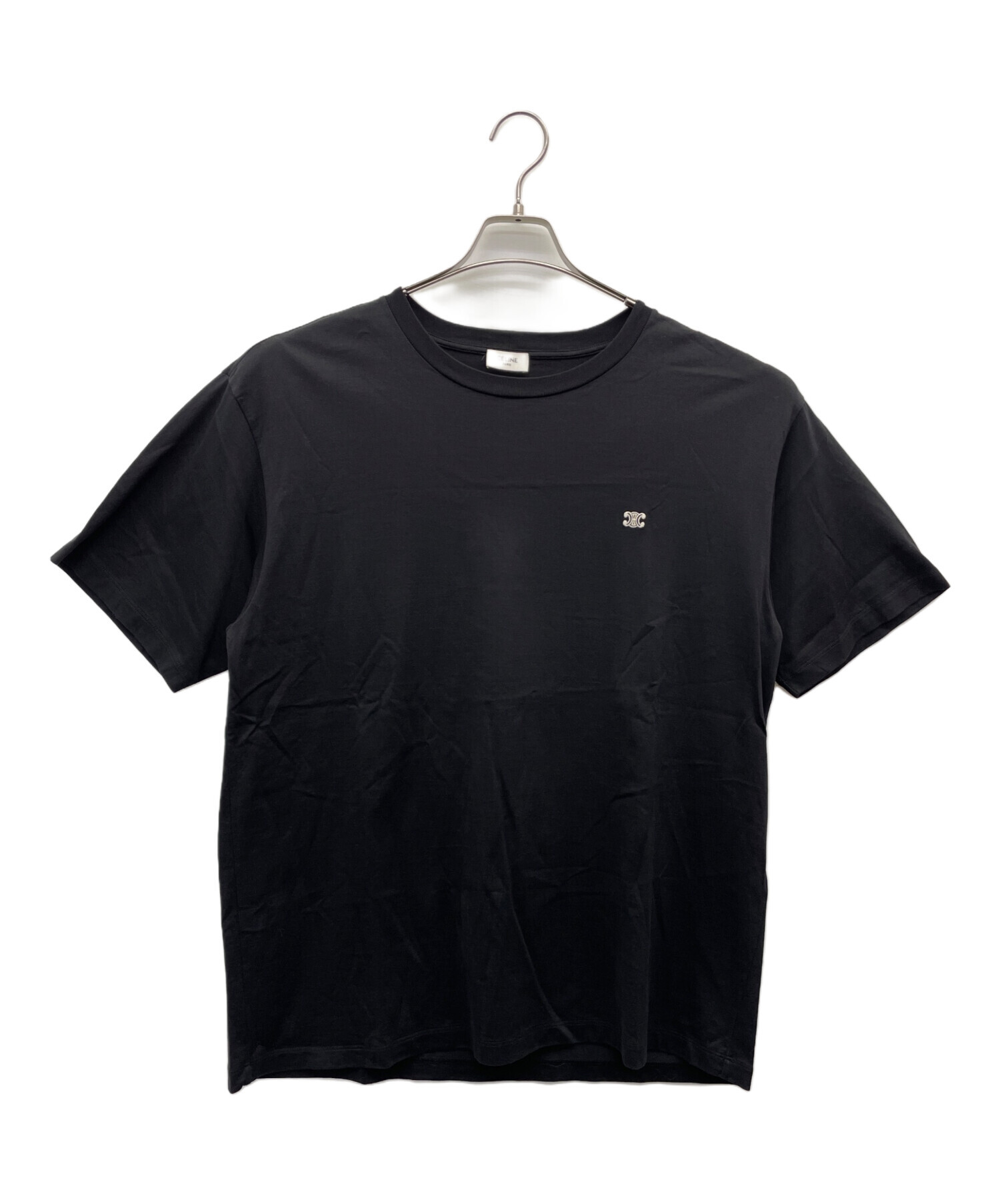 中古・古着通販】CELINE (セリーヌ) トリオンフ半袖Tシャツ ブラック