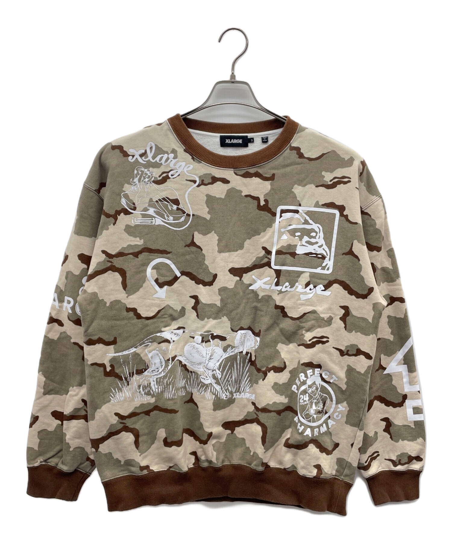 中古・古着通販】X-LARGE (エクストララージ) CAMO CREW NECK SWEAT 