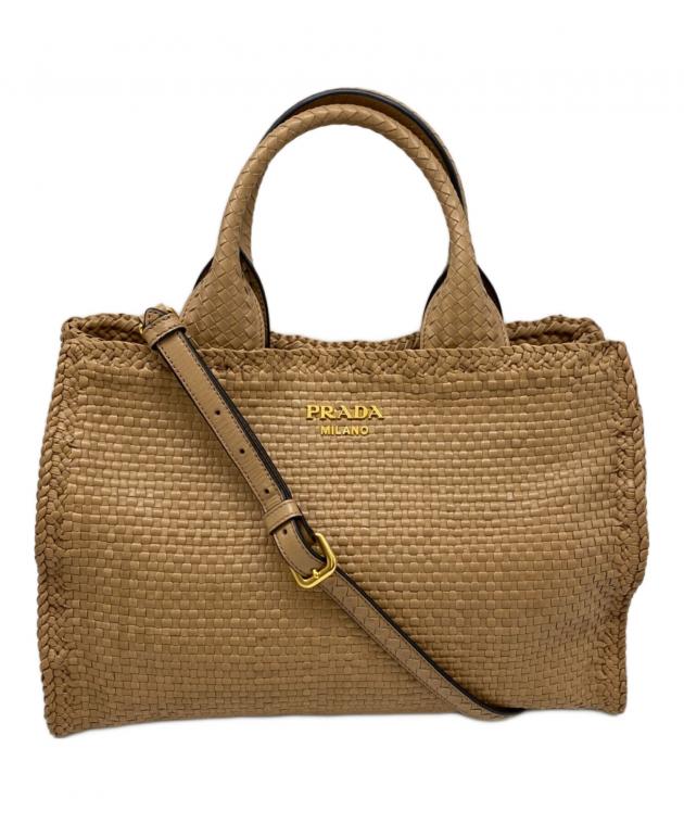 8/26までPrada バッグ 2way 薄いベージュ色 中古・古着通販】PRADA (プラダ) 2WAYバッグ ベージュ｜ブランド・古着