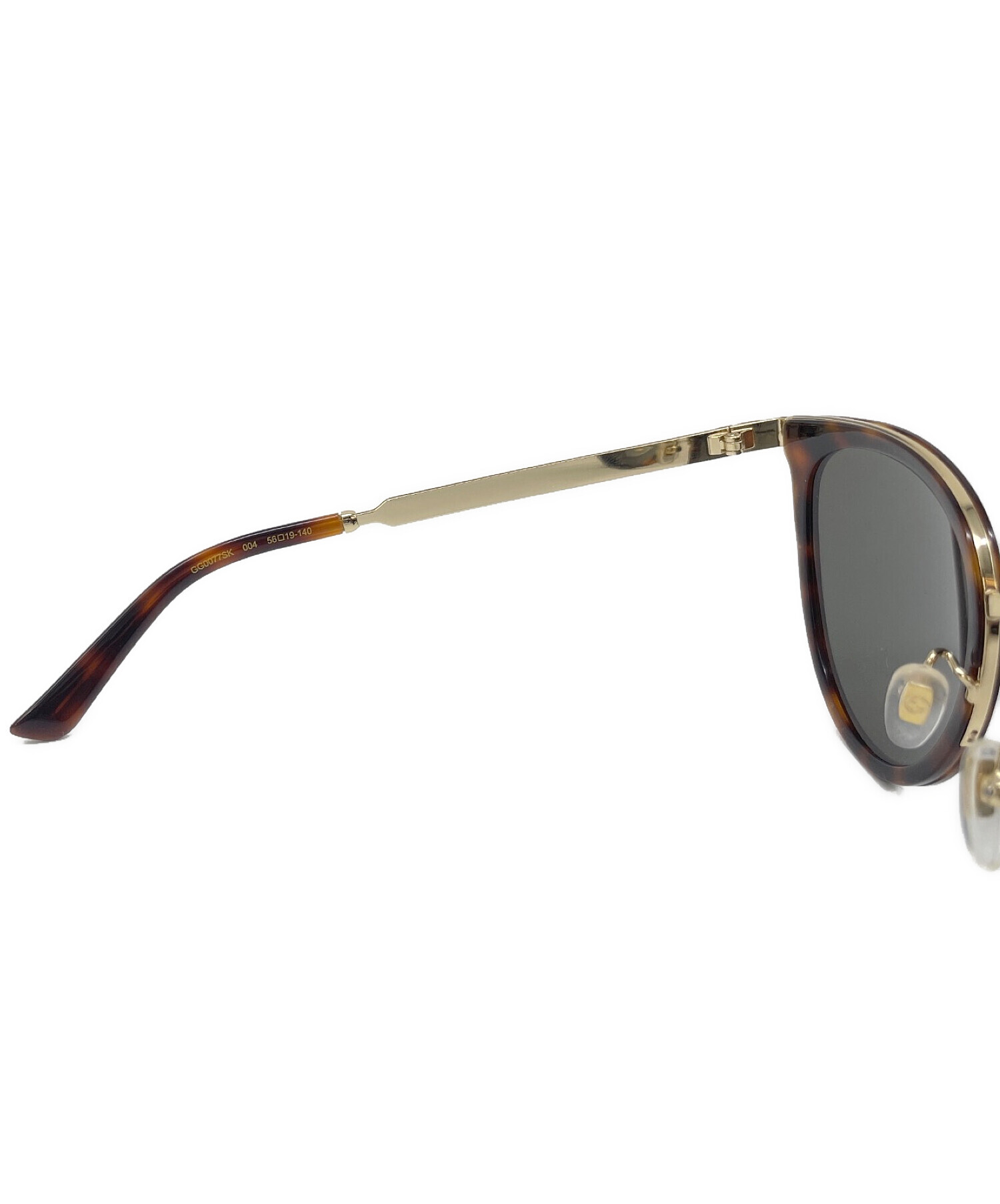 GUCCI サングラス　GG0077SK 56□19 140 シェリーライン 中古・古着通販】GUCCI (グッチ) サングラス ブラウン サイズ:56□19