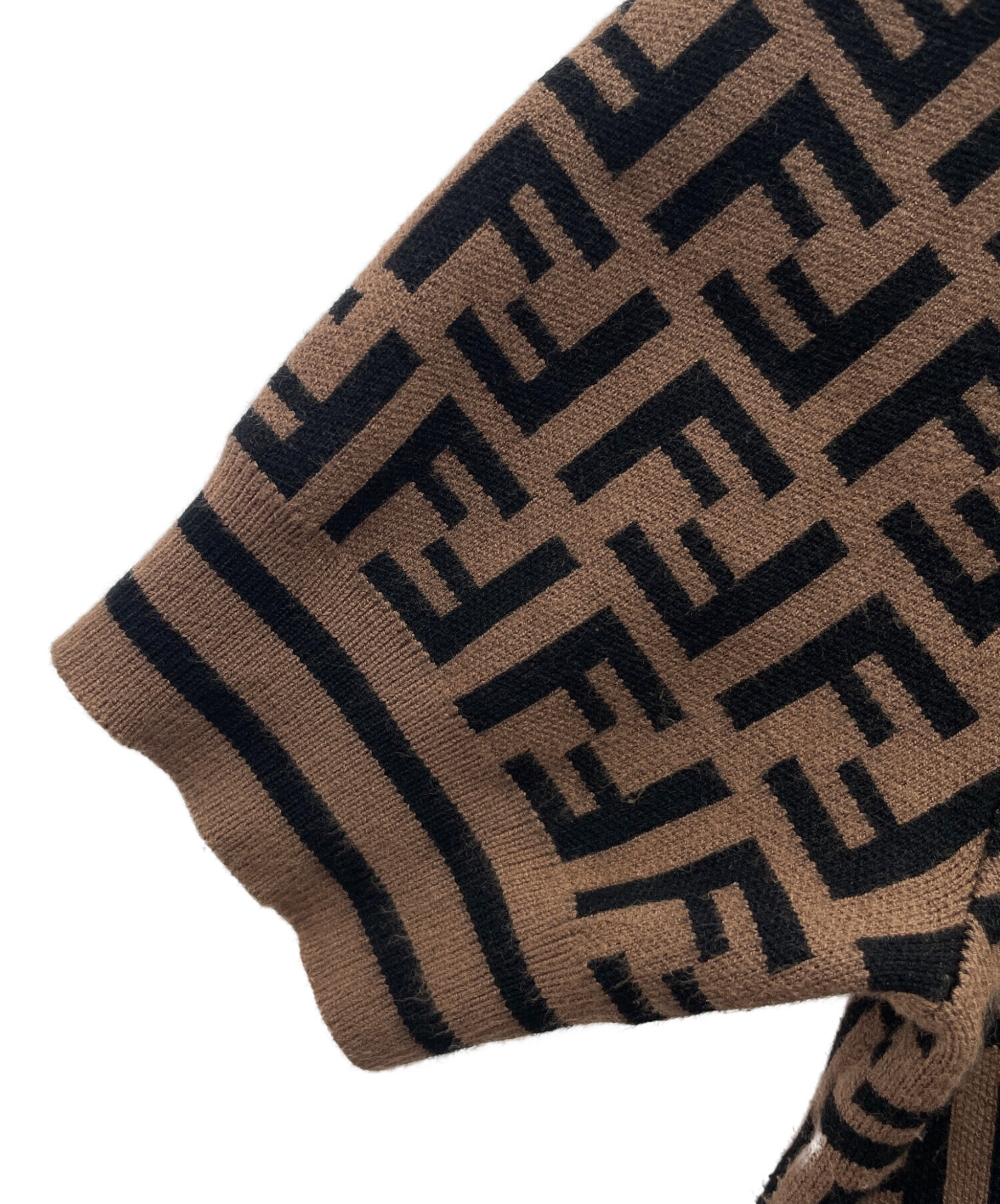 中古・古着通販】FENDI (フェンディ) 半袖ニット ブラウン×ブラック