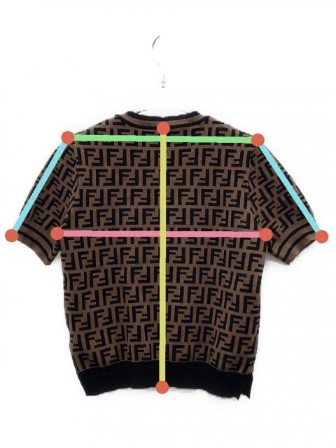 中古・古着通販】FENDI (フェンディ) 半袖ニット ブラウン×ブラック