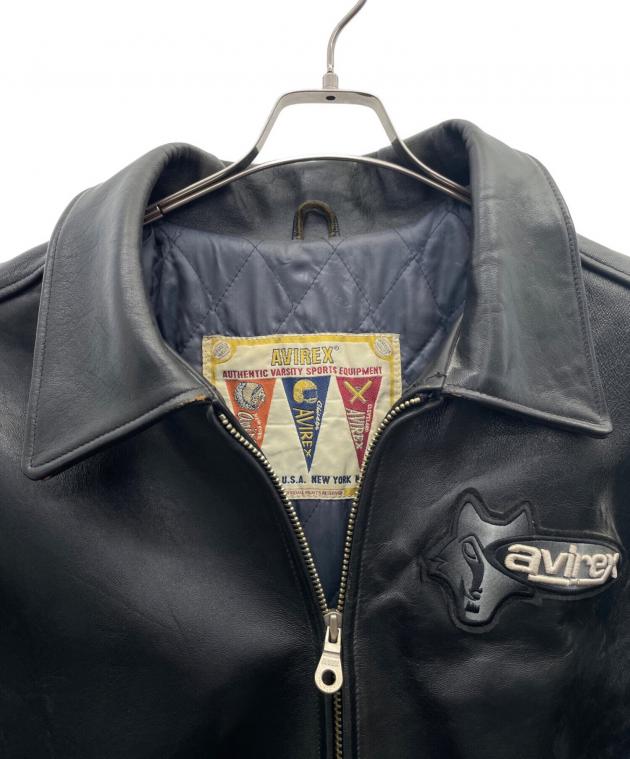 今夜限り新品タグ付き　ＡＶＩＲＥＸブラックレザージャケット XL 中古・古着通販】AVIREX (アヴィレックス) レザージャケット ブラック