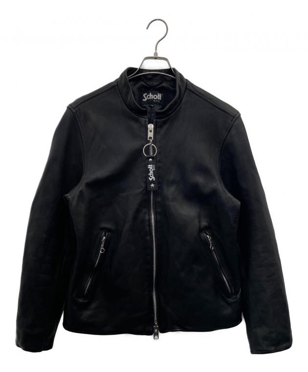 Schott シングルライダースジャケット M 黒 中古・古着通販】Schott (ショット) シングルライダースジャケット