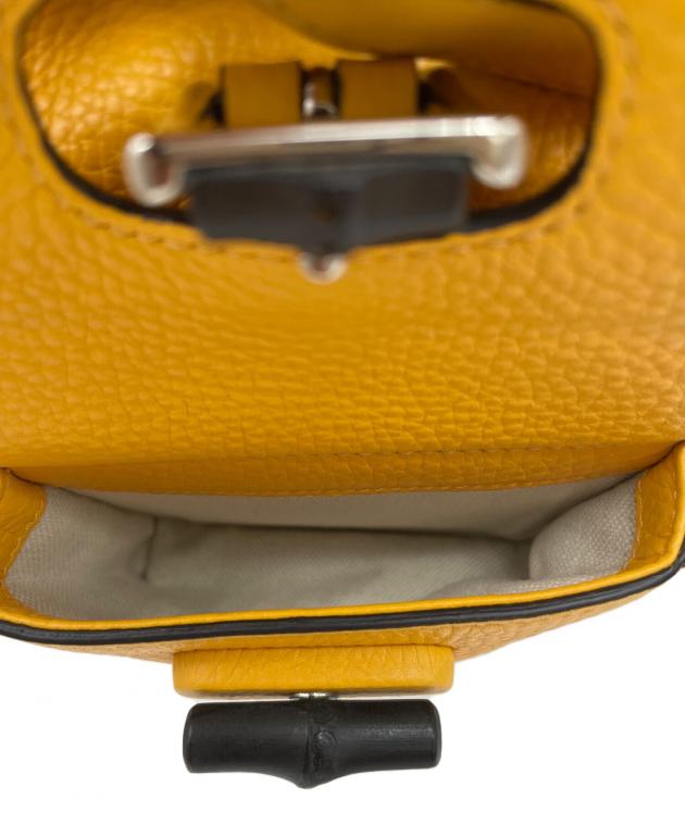 中古・古着通販】GUCCI (グッチ) レザーリュックサック イエロー