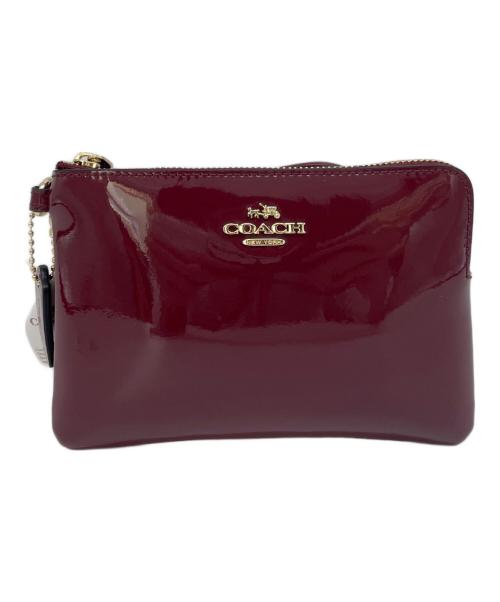 ✨【美品】✨コーチ トートバッグ エナメル ボルドー ロゴチャーム 19708 中古・古着通販】COACH (コーチ) エナメルポーチ ボルドー｜ブランド