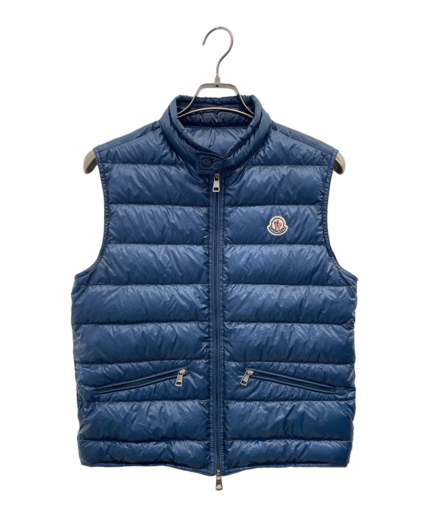 ■080101-143■未使用保管品/タグ付き■モンクレール■ダウンベスト■1■ 中古・古着通販】MONCLER (モンクレール) ダウンベスト ブルー サイズ